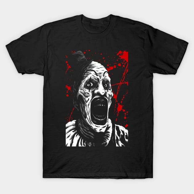 Art the clown terrifier slasher horror movies T-Shirt by JonathanGrimmArt